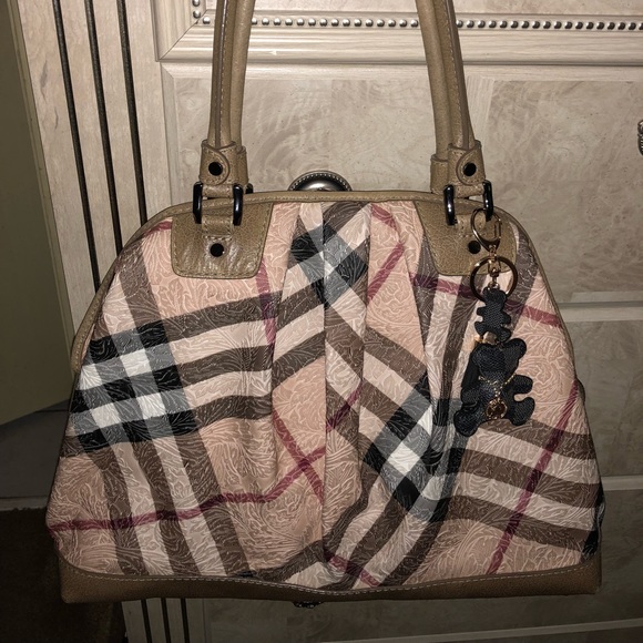 Burberry NovaCheck Embossed Floral Bag authentic - Picture 3 of 16